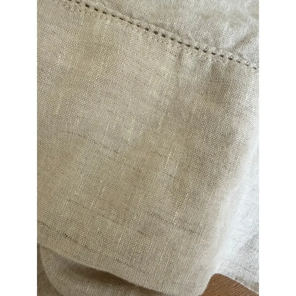 Pottery Barn King 100% Linen Pillowcases 1 Blue and 1 Cream